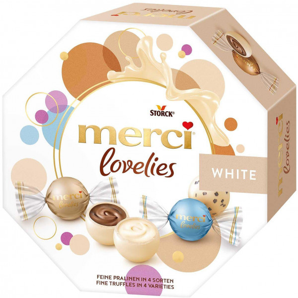 шоколадови бонбони мерси lovelies white 185гр