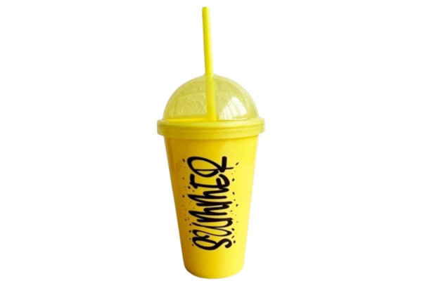 чаша с декор и сламка 0.450л summer l-00850