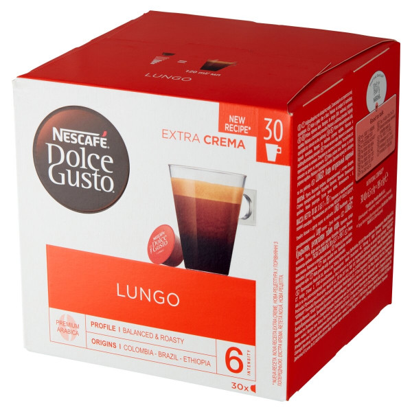 кафе капсули dolce gusto лунго - 30 бр.