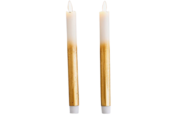 eurolamp led свещи с батерии 2бр бели със златно 24см