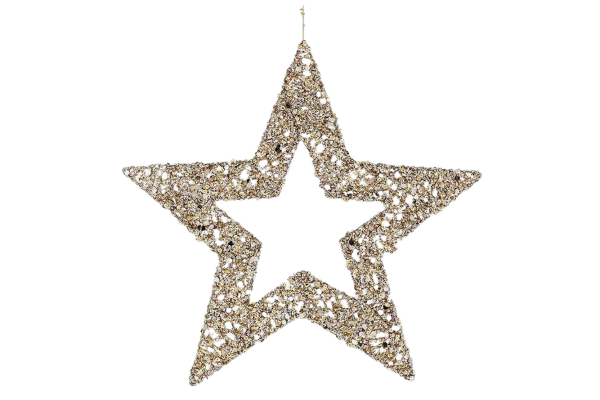 eurolamp декорация връх за елха звезда шампанско 45см