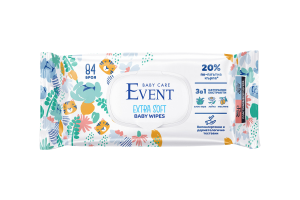мокри кърпи event baby 84бр