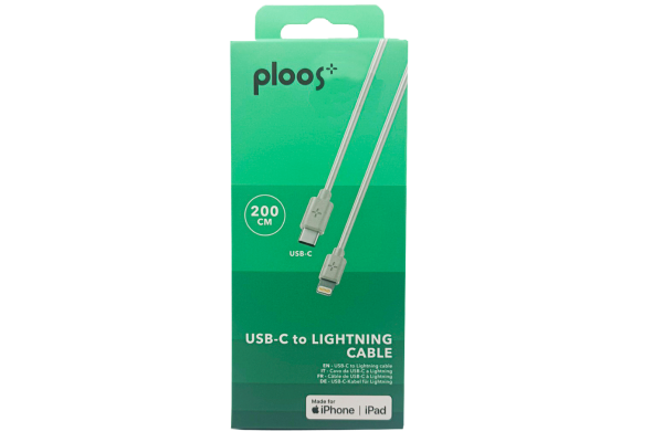 pl кабел данни usb-c към lightining 2m бял