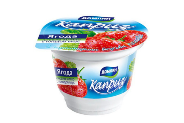 плодово кисело мляко домлян ягода 3.6% 200гр