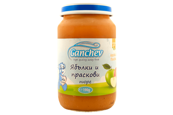 пюре ябълки и праскови ганчев 190гр