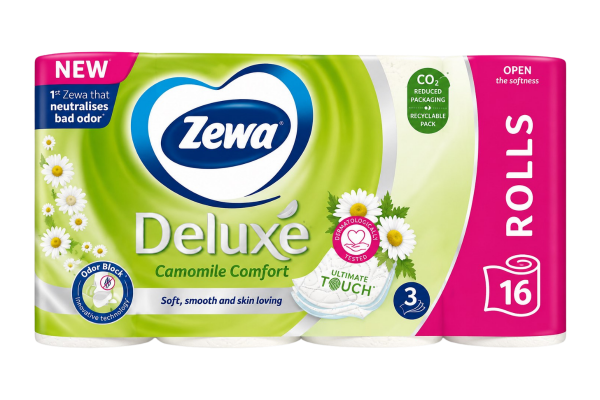 тоалетна хартия zewa 3пл. deluxecamomile 16бр