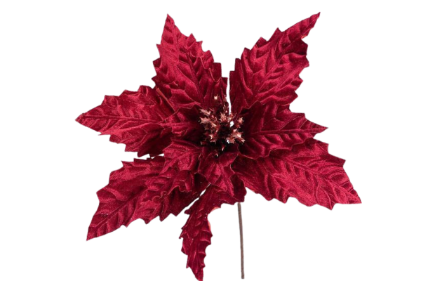 велурена коледна звезда, бордо 31см