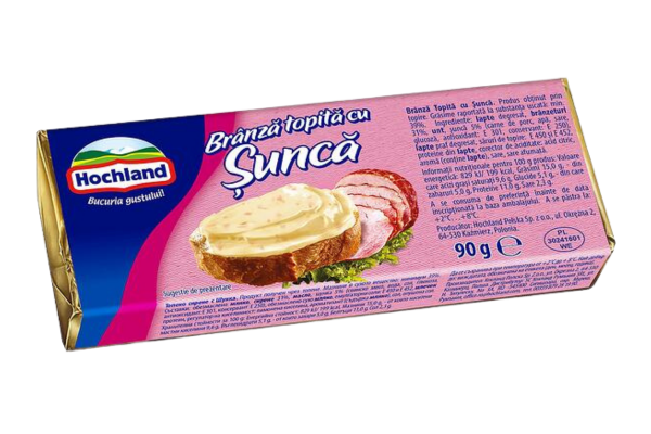 топено сирене hochland, шунка блок 90гр