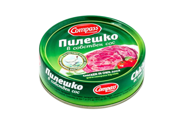 пилешко месо в собствен сос компас 180 гр
