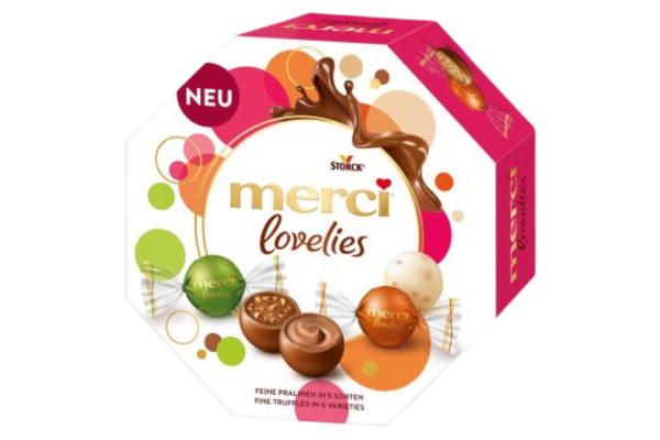 шоколадови бонбони мерси lovelies classic 185гр