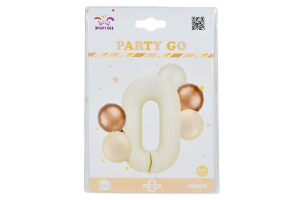 partygo сет фолиеви балони с цифра 0, размер 80 см, цвят

бежово