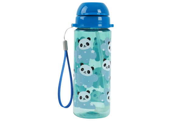 i-total детска бутилка за вода със сламка 400мл panda