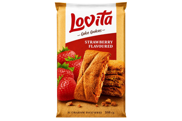 бисквити lovita с ягодов пълнеж 168гр