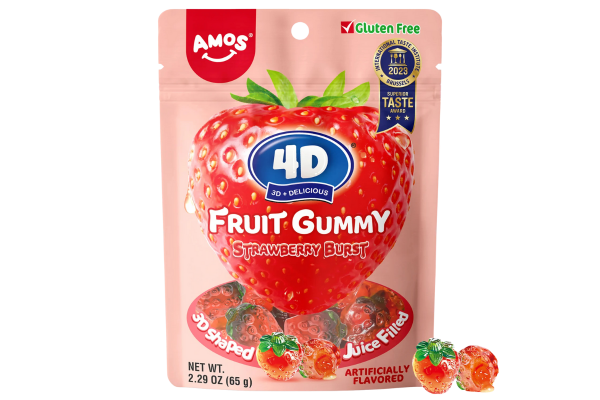 amos 4d желирани бонбони ягода 65гр