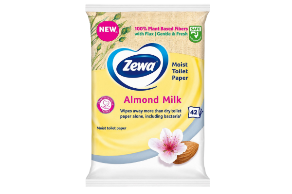тоалетна хартия zewa влажна amond milk 42бр