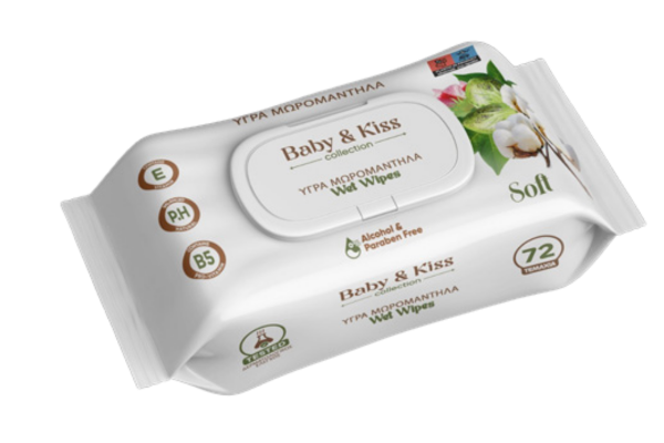 мокри кърпи baby kiss soft 72бр/пак