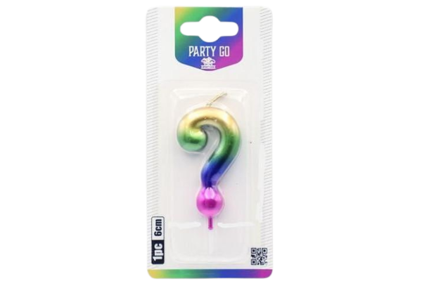 partygo свещичка ?, цветна, 9см