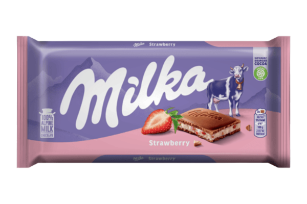 шоколад милка ягода и кисело мляко 100гр