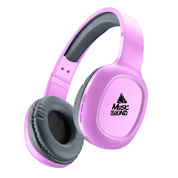 bluetooth слушалки  music sound basic розови
