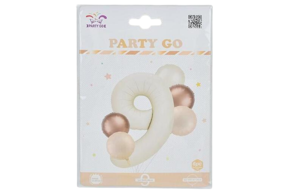 partygo сет фолиеви балони с цифра 9, размер 80 см, цвят

бежово