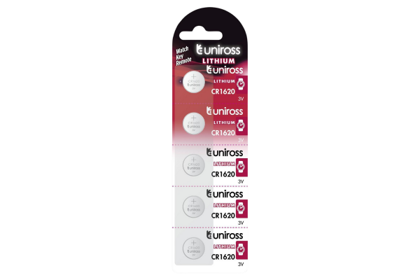 литиеви батерии uniross cr1620 блистер 5бр