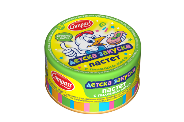 пастет компас детска закуска пилешко месо 100 гр