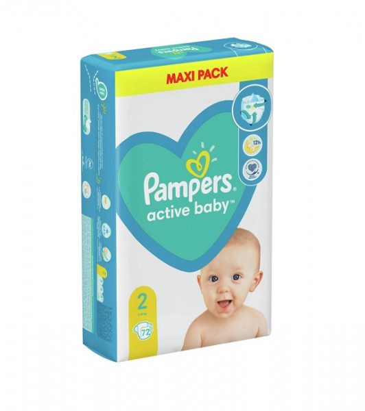 Бебешки Пелени Pampers Active Baby Мини №2 4-8кг - 72 бр.