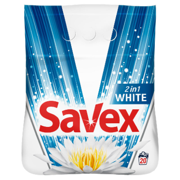 Прах Савекс Премиум Уайт Бяло Пране - 1.8кг.