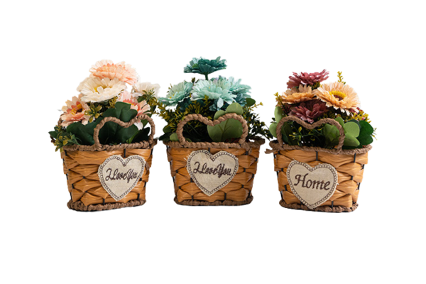 икебана кошница с гербери 18/14см