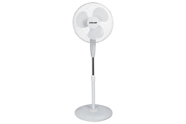 eurolamp вентилатор правостоящ с кръгла база бял ,ф43 60w