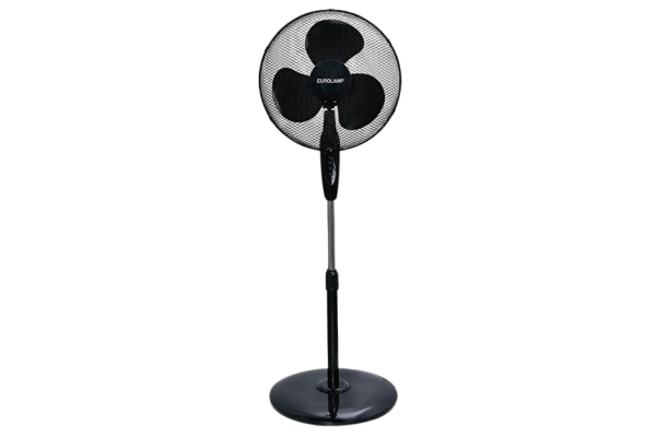 eurolamp вентилатор правостоящ с кръгла база черен ,ф43 60w