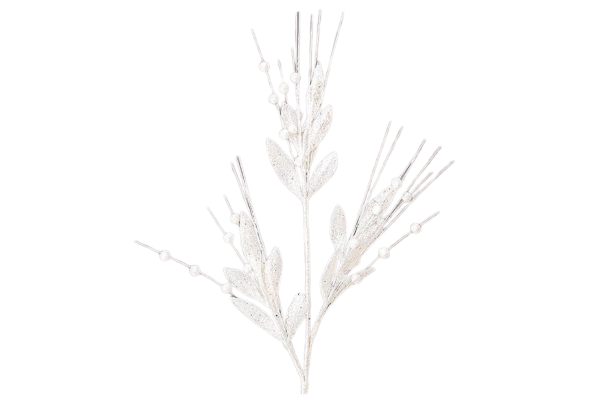 деко клонка с листа и деко елементи, с брокат 72см