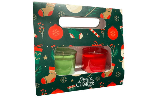 mumsan, комплект свещи зелен/червен коледен