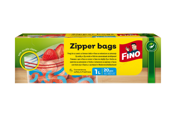пликове с цип 1л/20бр fino