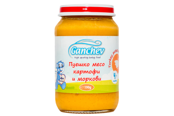 пюре пуешко, картофи, моркови ганчев 190гр