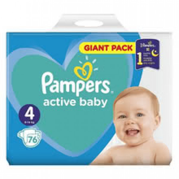 Пелени Pampers Active Baby 4 7-14кг. - 76 бр.