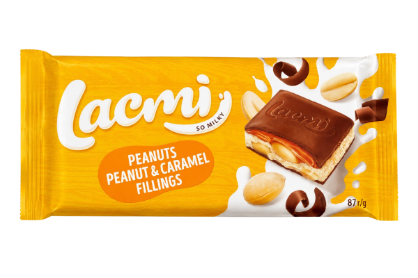шоколад lacmi с фъстъци и карамел 57гр