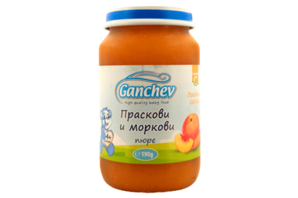 пюре праскови и моркови ганчев 190гр