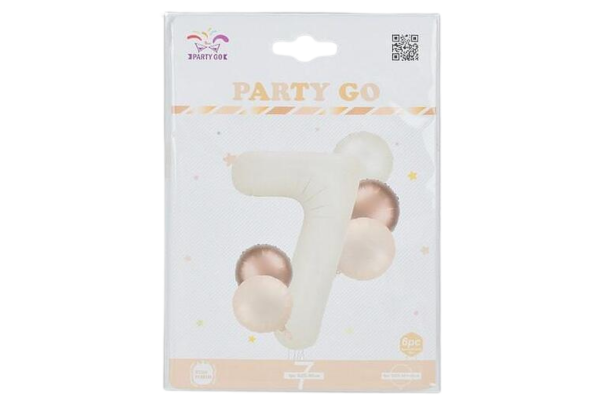 partygo сет фолиеви балони с цифра 7, размер 80 см, цвят

бежово
