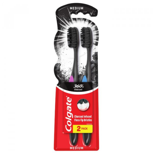 Четка За Зъби Колгейт 360 Black Medium - 2бр.