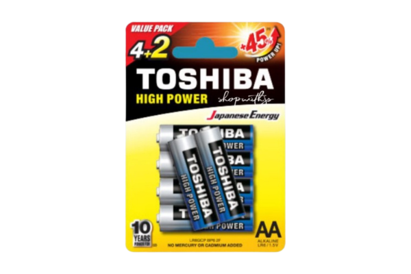 батерия тошиба alkaline lr03 4+2vp