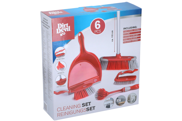 dirt devil комплект за почистване с лопатка, метла и четки