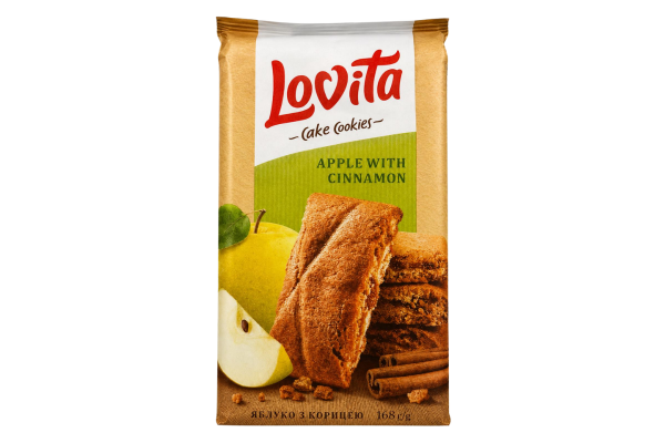 бисквити lovita с ябълка и канела 168гр