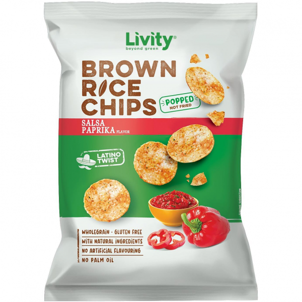 Оризов Чипс Livity Salsa Paprika - 60гр.