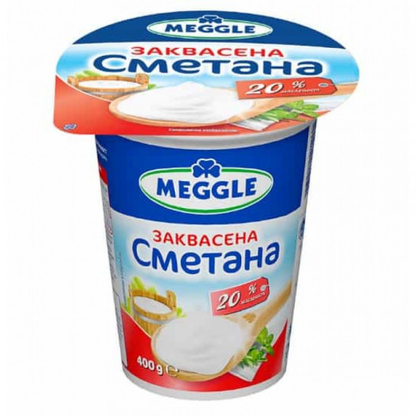 Заквасена Сметана Пастьоризирана 20% Мегле - 400гр.
