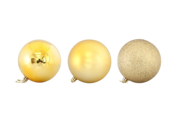 играчка за елха топка, златна 6бр