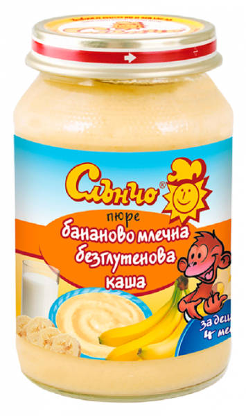 Пюре Слънчо Млечна Каша с Банан и Бисквити - 190гр.