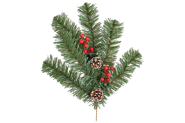 клонка със снежни шишарки и плодове 60см зелена