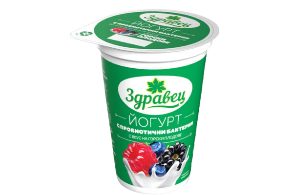 йогурт здравец горски плодове с пробиот. бактерии 280гр