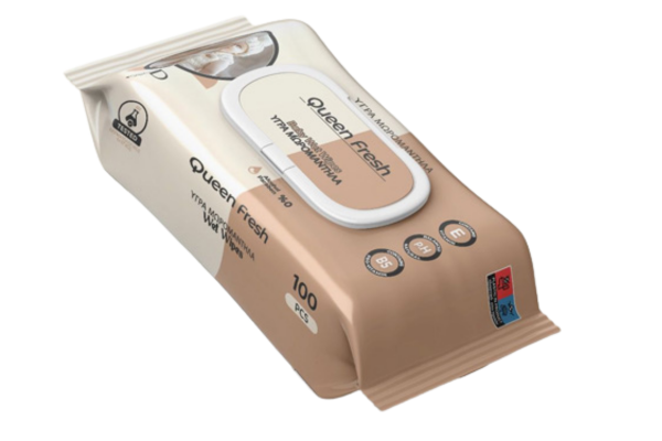 мокри кърпи baby kiss queen collection кафяво с бяло 100бр/пак